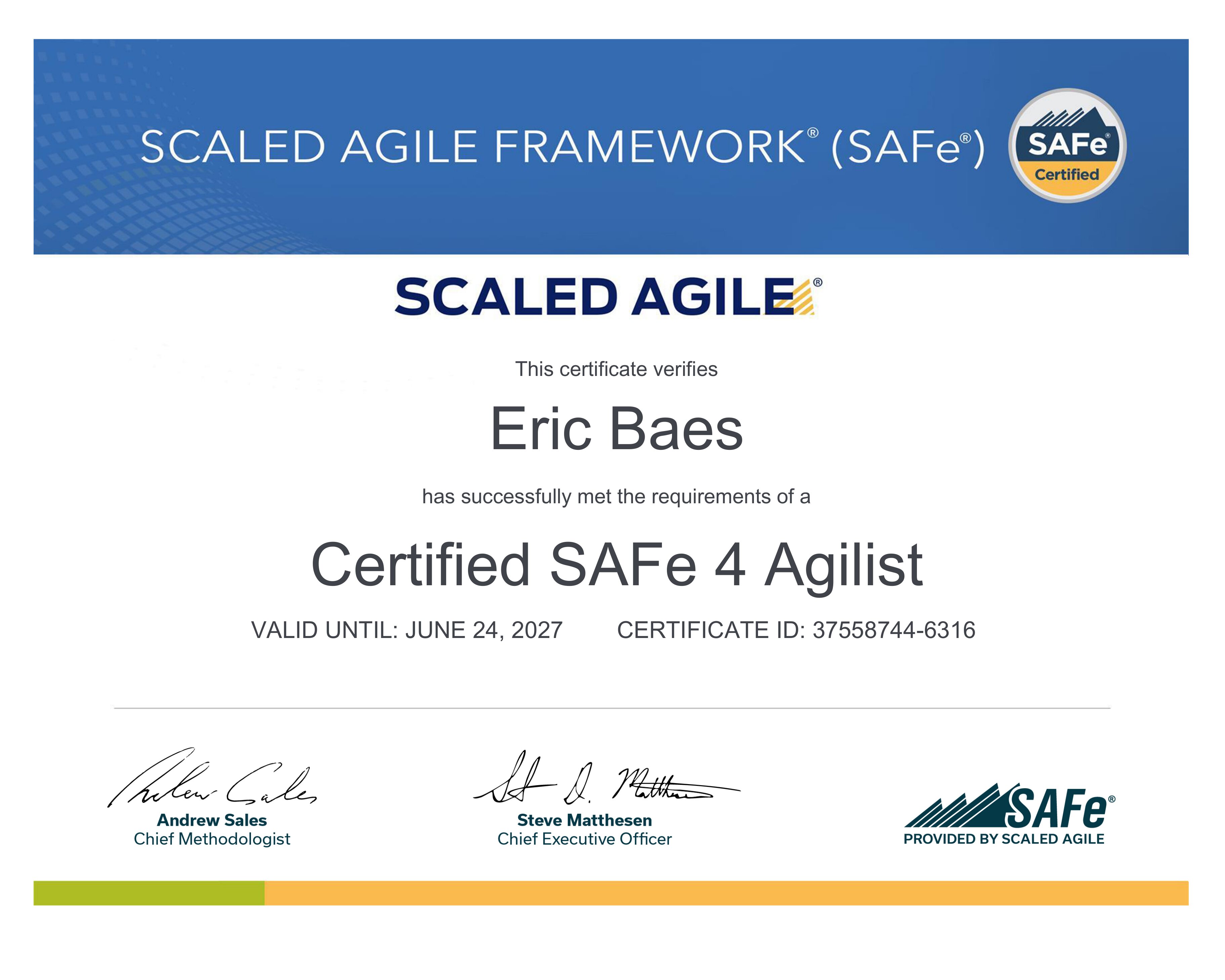2017..2027 (SA) Certified SAFe 4 Agilist